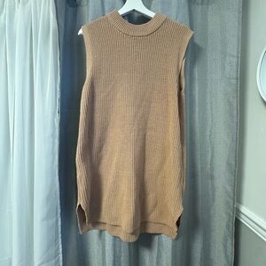 Sleeveless Knit Tunic Top/Dress - Camel